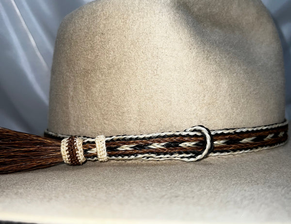 Horse Hair Hatband - Single Tassel Side Pull #01 - DBarJHats