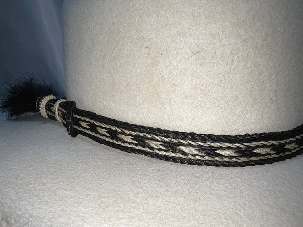 Horse Hair Hatband - Single Tassel Side Pull #03 - DBarJHats