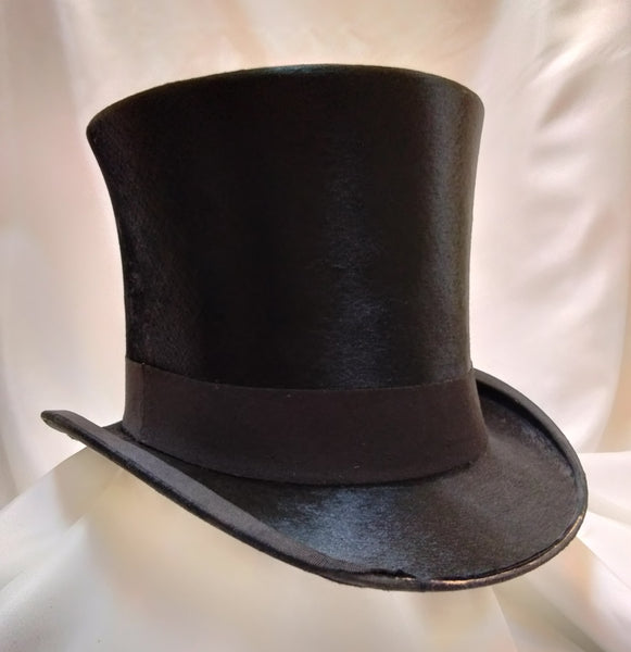 Silk Top Hat 6 7/8 - Black #23-114 Vintage