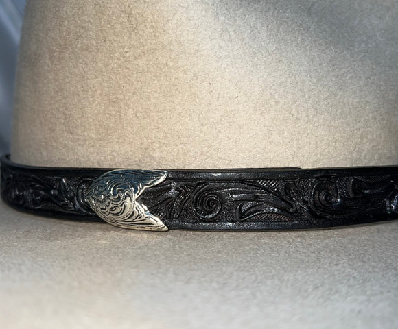 Black Leather Hatband - LHB-003