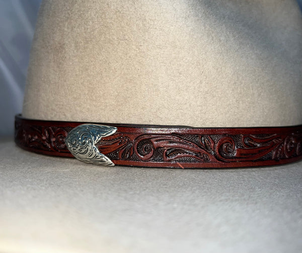 Red Leather Hatband - LHB-004