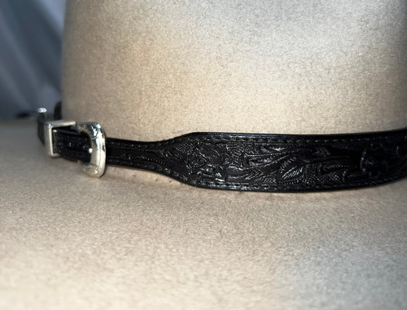 Black Leather Hatband - LHB-005