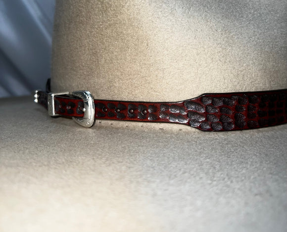 Red Leather Hatband - LHB-008