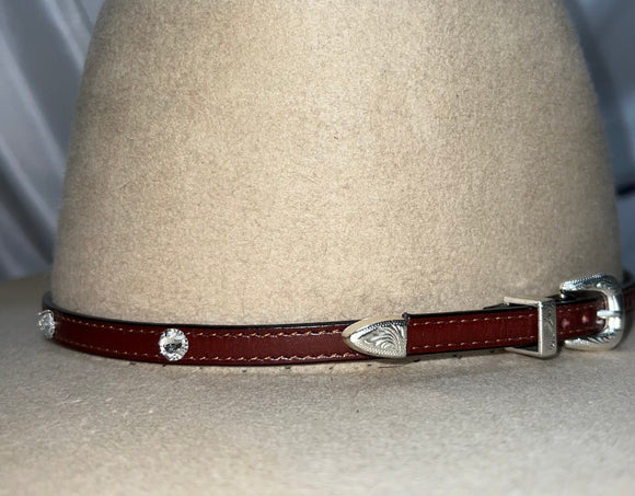 Red Leather Hatband - LHB-014