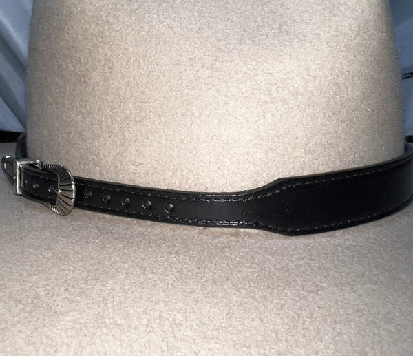 Black Leather Hatband - LHB-015
