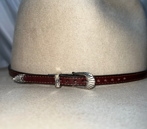 Red Leather Hatband - LHB-018