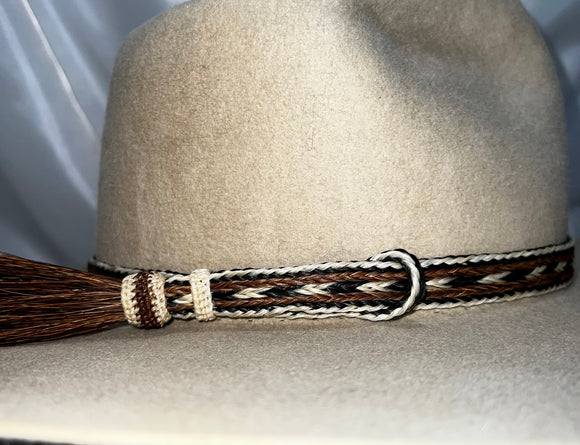 Horse Hair Hatband - Single Tassel Side Pull #01