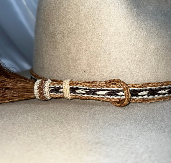 Horse Hair Hatband - Single Tassel Side Pull #07