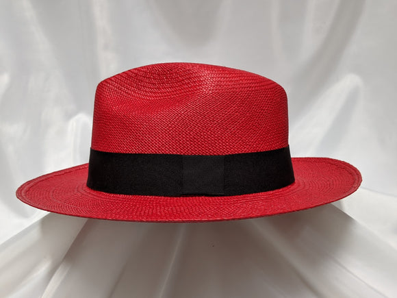 Fedora 7 1/8 (58)- Red (Montecristi Panama) #20-139